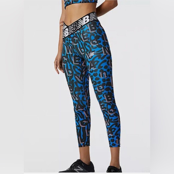New Balance Relentless Crossover Printed High-Rise Tight Serene-Blue size Small - Picture 1 of 13